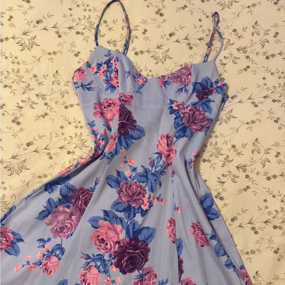 Zara Floral Spaghetti Strap Dress